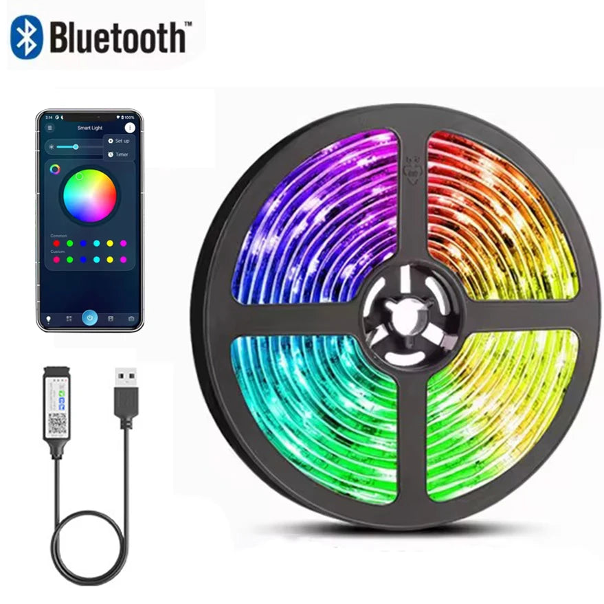 USB 5V RGB LED Strip Lights – TV Backlight with App Control