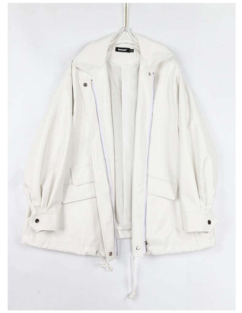 Oversized Faux Leather Jacket – Casual Cool Street Style
