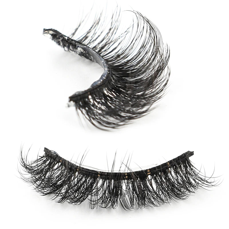 False Eyelash Kit – 3/5 Pairs Fluffy Mink Lashes with Tweezer & Brush