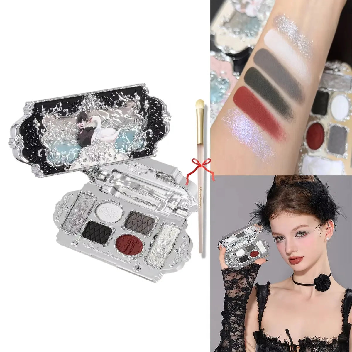 6-Color Diamond Shiny Highlighter Palette – Contour, Brighten & Glow