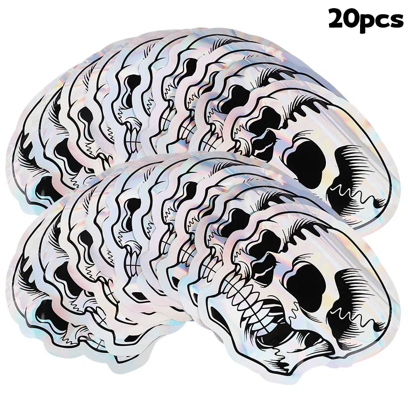 Halloween Skull Candy Bags – Self-Sealing Party Favor Pouches (10–100pcs)