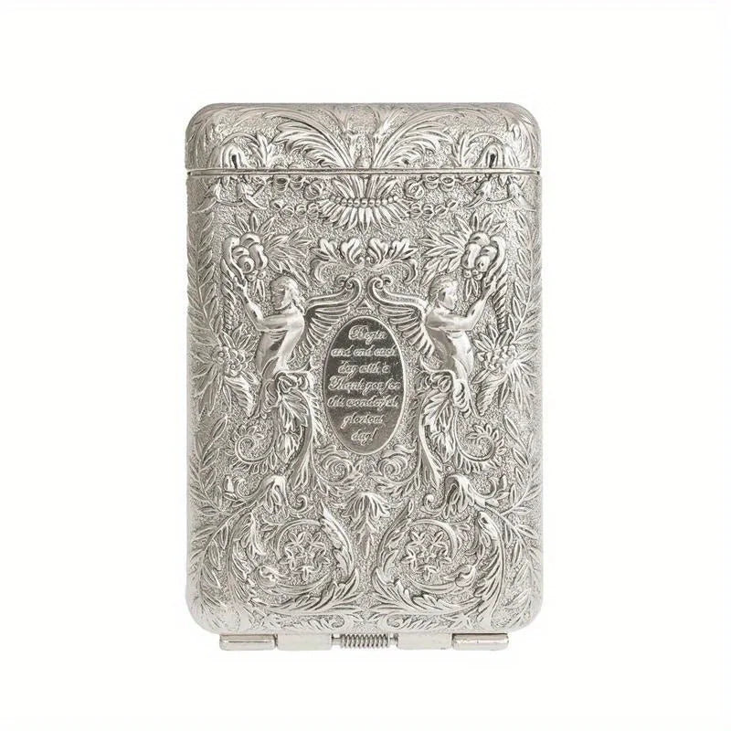 Retro Hand-Carved Metal Storage Case – Portable Pocket Organizer Box