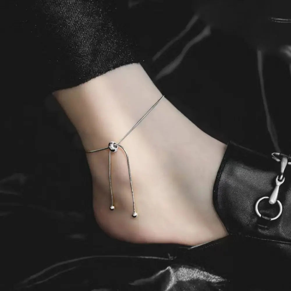 Adjustable Stainless Steel Anklet – Women’s Round Snake Chain Bracelet (30cm)