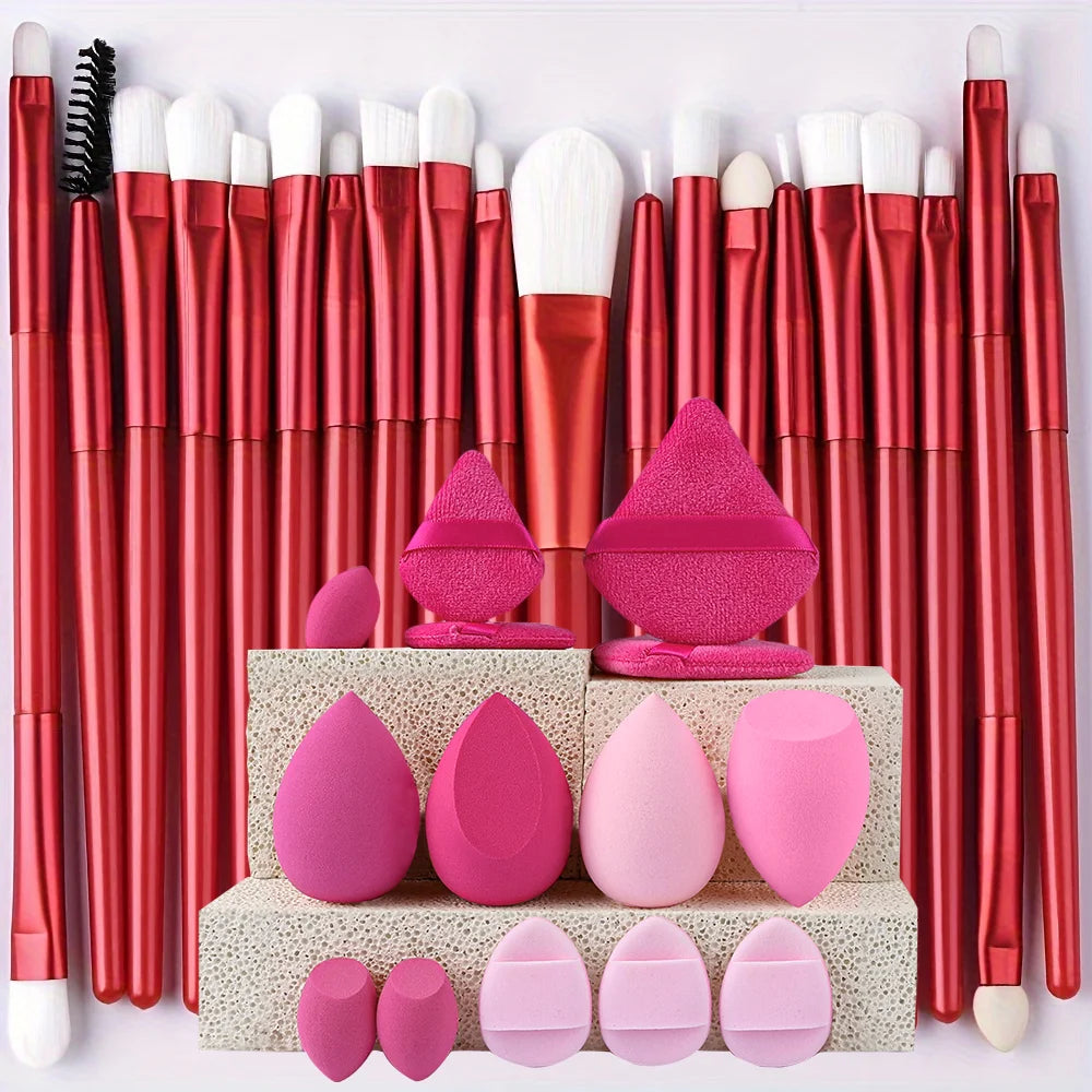 8/20-Piece Eye Makeup Brush Set – With Optional Sponges & Puffs