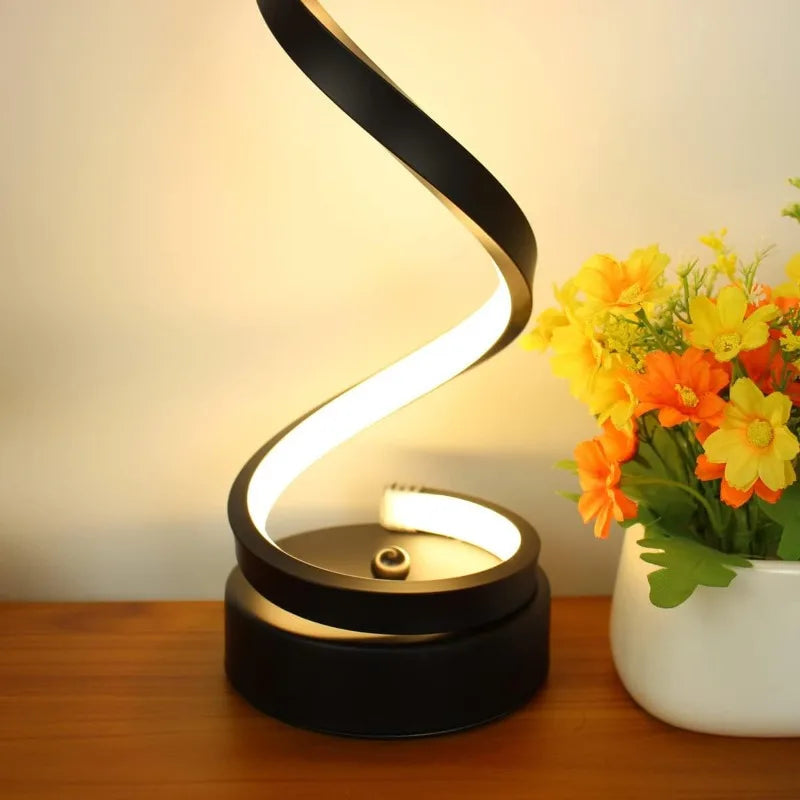 Classic Spiral LED Table Lamp – Modern Minimalist Design