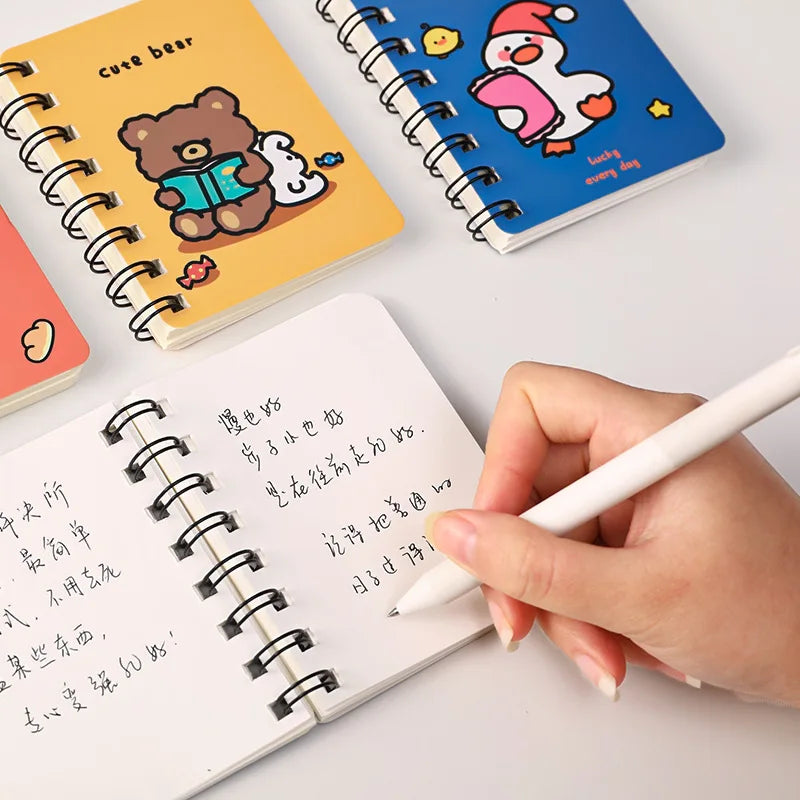 Kawaii Cartoon Animals Mini Spiral Notebook – A7 Planner & School Supplies