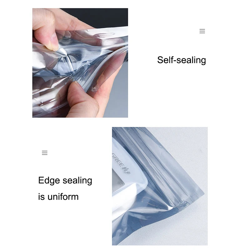 100pcs Anti-Static Shielding Zip Lock Bags – Resealable ESD Pouches
