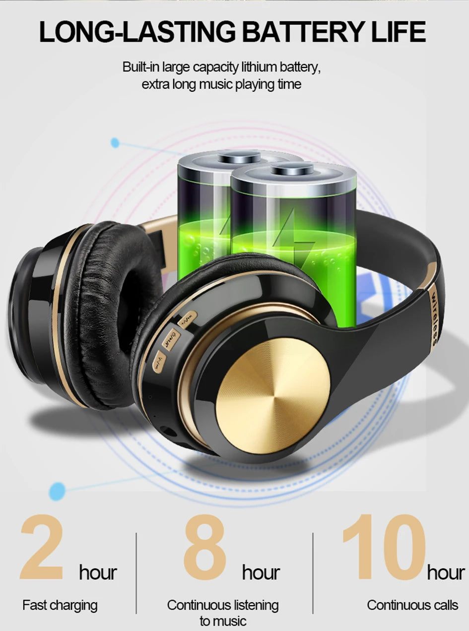 Foldable Bluetooth Sport Headphones – Bass, Comfort, & Wireless Freedom