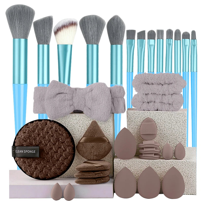 Professional Makeup Brush Set – 13pcs / 33pcs with Sponges & Tools