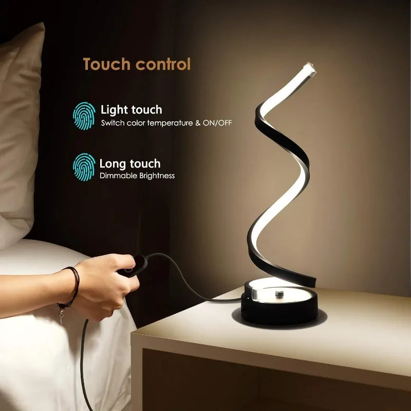 Classic Spiral LED Table Lamp – Modern Minimalist Design