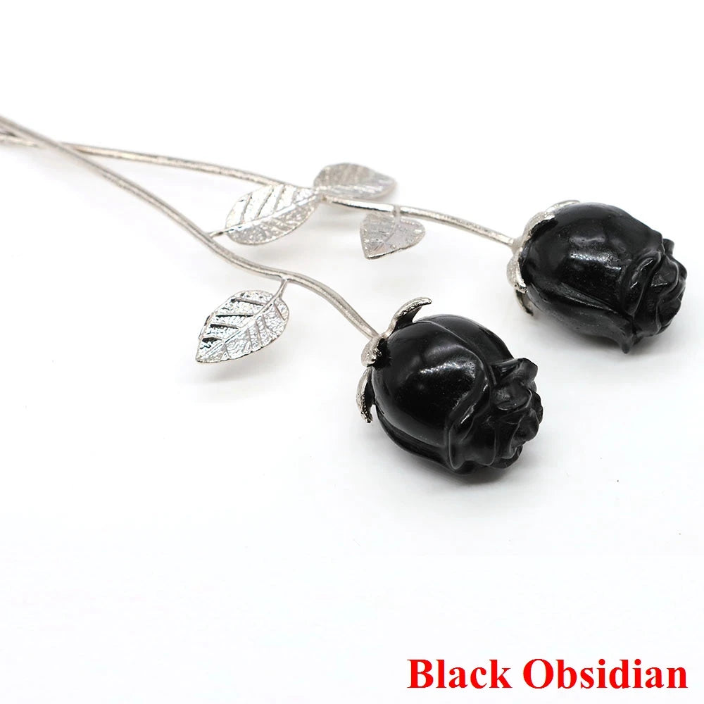 Crystal Carved Rose Flower – Natural Gemstone Decoration & Healing Gift