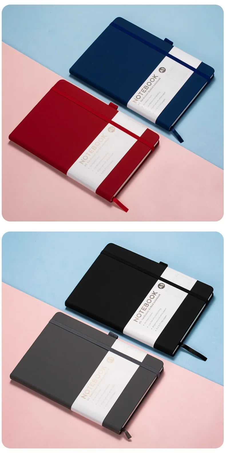 A5/A6 Strap Notebook – Sketchbook, Journal & Writing Pad for School or Office