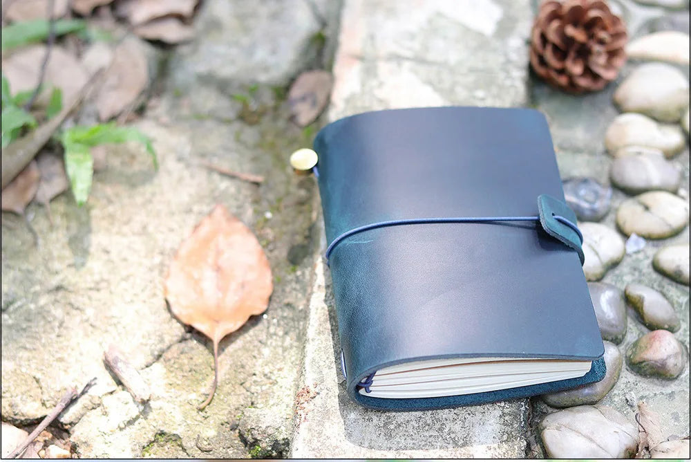 Genuine Leather Refillable Travel Journal – Handmade Retro Diary & Sketchbook