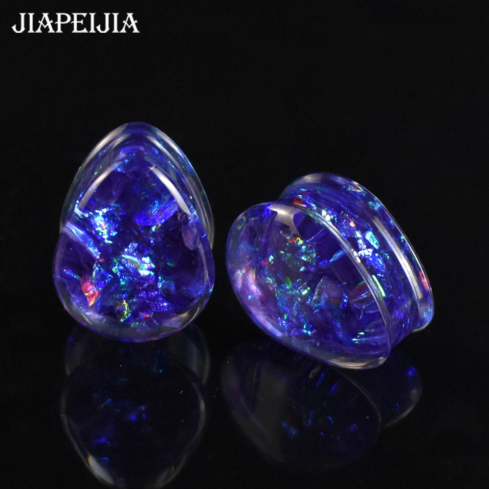 Drop-Shaped Acrylic Ear Tunnels – Bold Style, Lightweight Comfort