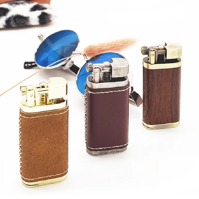 Vintage Oblique Fire Pipe Lighter – Metal Reusable