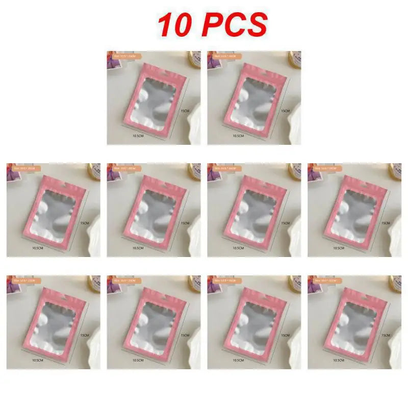 10pcs Holographic Smell-Proof Mylar Bags – Resealable Ziplock Pouches