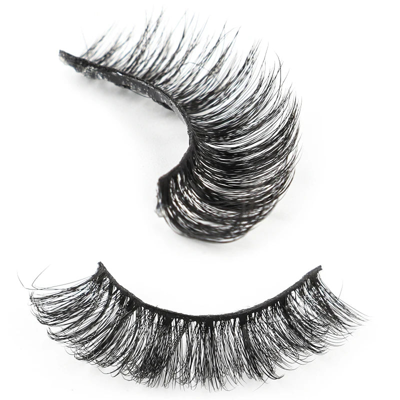 False Eyelash Kit – 3/5 Pairs Fluffy Mink Lashes with Tweezer & Brush