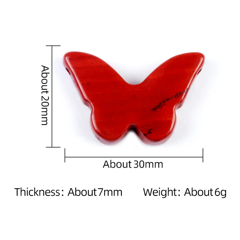 Mini Chakra Crystal Butterfly Figurine – Natural Stone Reiki Healing (20×30mm)