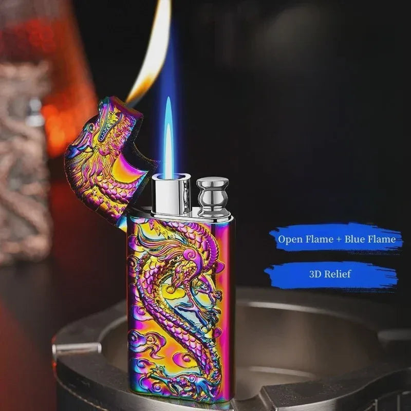 Magics Dual Flame Dragon Lighter – Refillable Metal