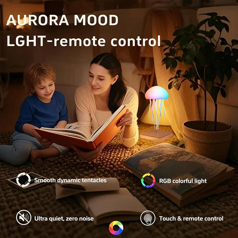 LED Jellyfish Lamp with 9 Tentacles – Colour Gradient Light Effects & Remote Control