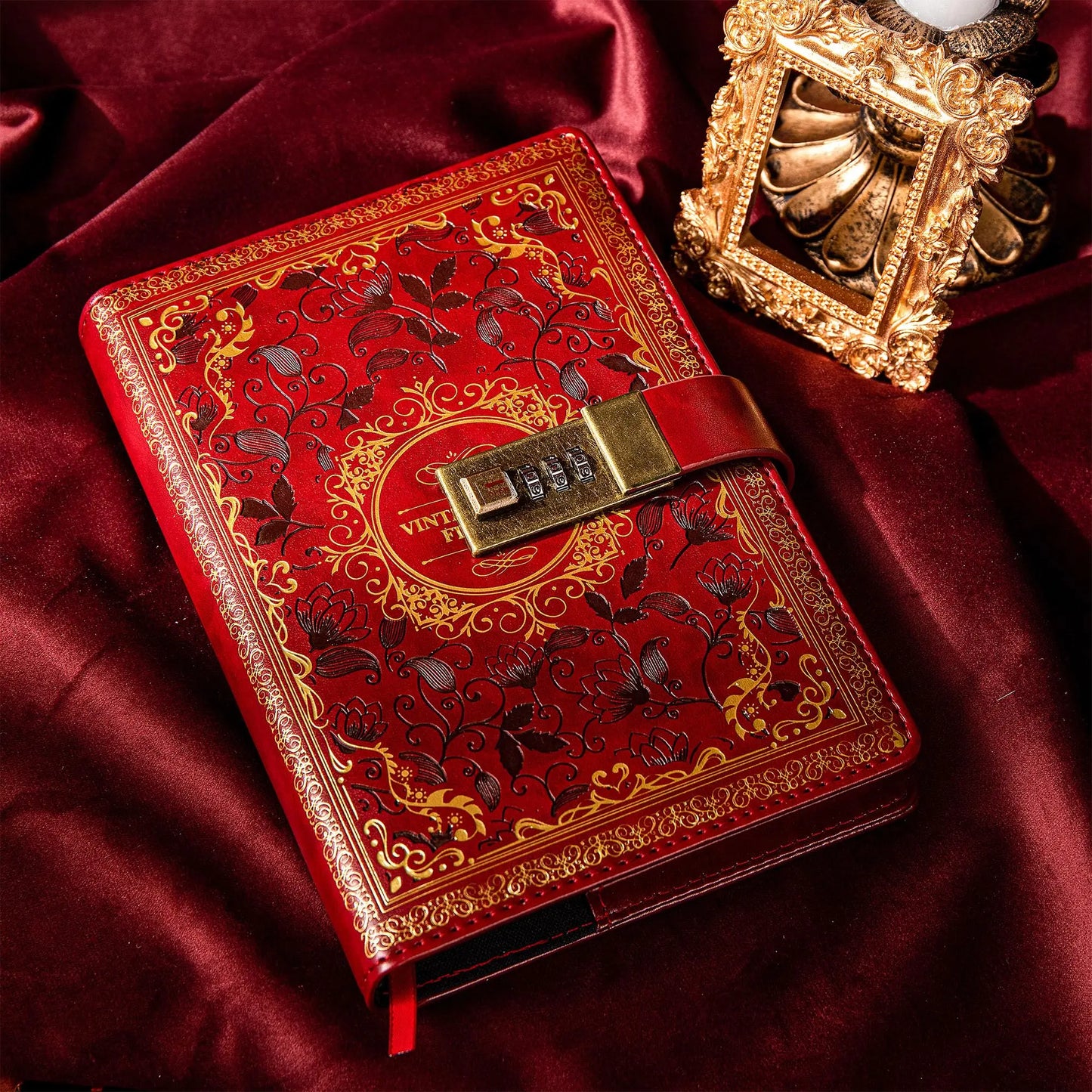 A5 Retro Password Lock Notebook – PU Leather Journal with Privacy Lock for Writing & Diary