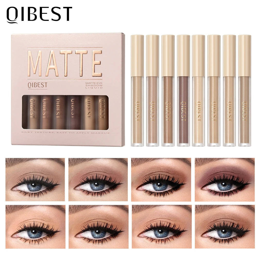 8pcs Liquid Eyeshadow Stick Set – Brown & Coffee Tones