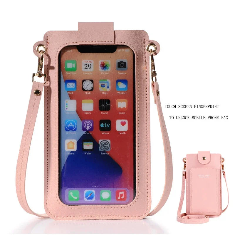 Women’s Touch Screen Crossbody Purse – Soft PU Leather Shoulder Bag with Wallet Function