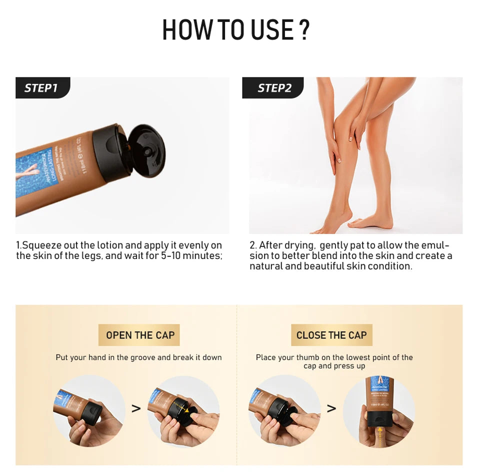 Waterproof Body & Leg Makeup Lotion – Medium Bronze Foundation Cream (118g)