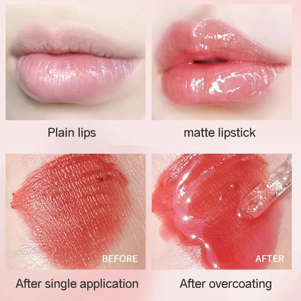 4-Piece Jelly Mirror Lip Gloss Set – Shiny, Moisturizing, & Luminous