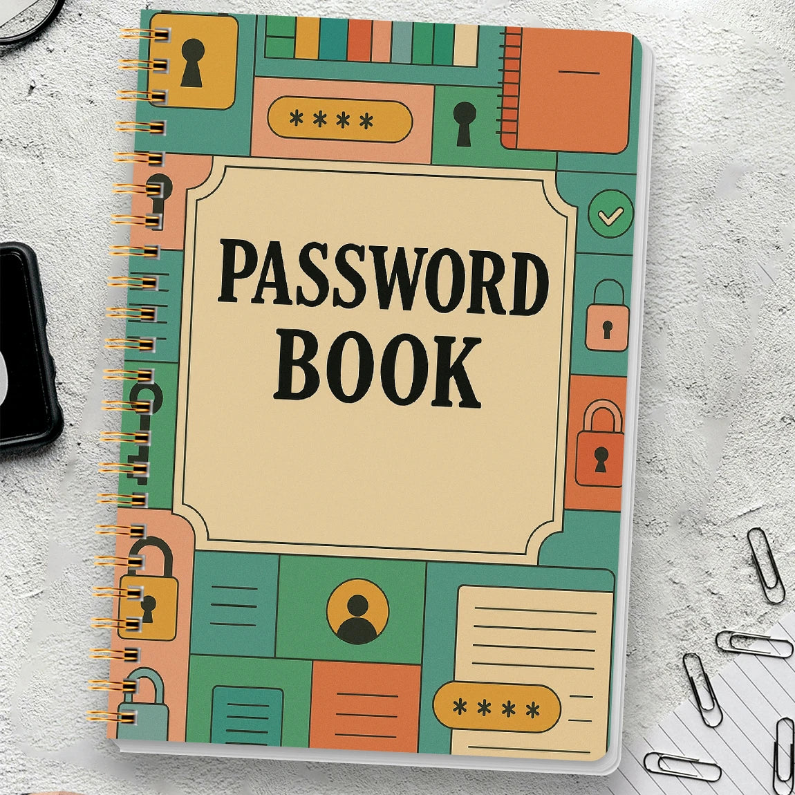 A5 Password Book – Internet Account & Login Organizer