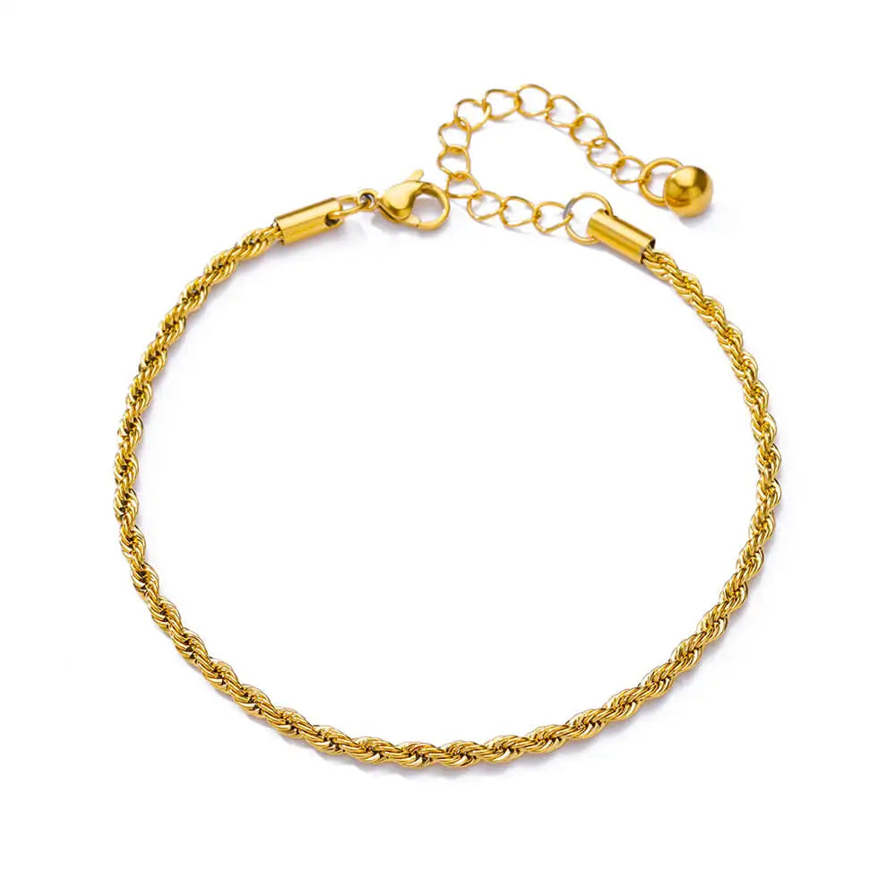 Chunky Figaro Chain Anklet – Unisex Stainless Steel Gold Anklet Jewelry (21+10cm)