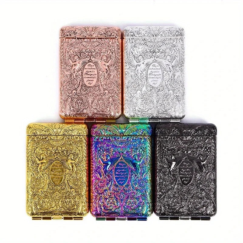 Retro Hand-Carved Metal Storage Case – Portable Pocket Organizer Box