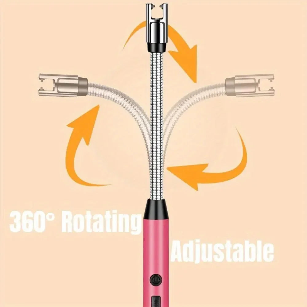 3PCS USB Rechargeable Electric Lighter Set – LED Display & 360° Rotation