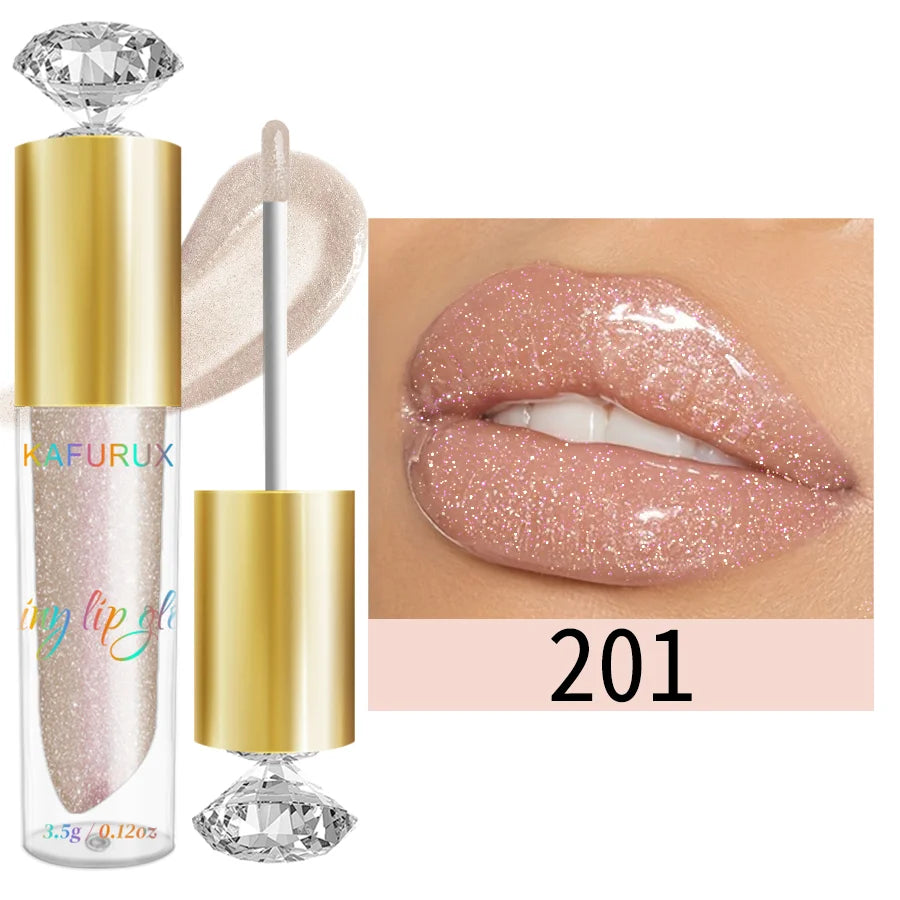 Diamond Shimmer Glitter Lip Gloss β Sparkling, Moisturizing & Long-Lasting (9 Colors)
