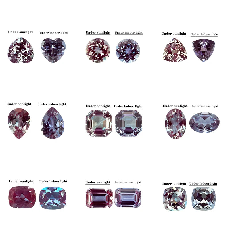 Lab-Grown Color Change Alexandrite Gemstone Beads – Certified Oval or Cushion Cut