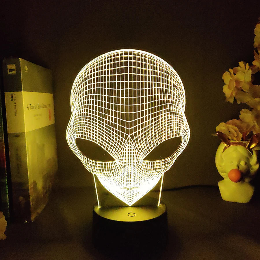 3D Illusion Alien Lamp – Color Changing Night Light