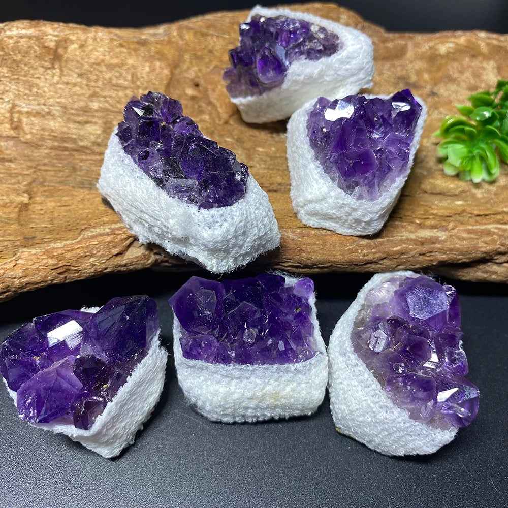 ST77-1 Natural Raw Amethyst Quartz Cluster – Healing Crystal Specimen for Décor & Crafts