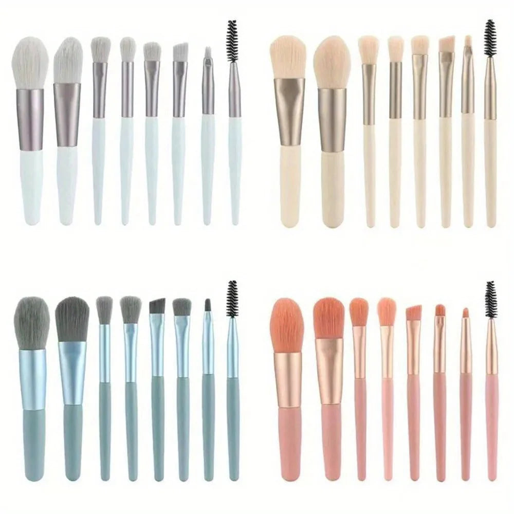 8-Piece Makeup Brush Set – Soft & Fluffy Blending Tools