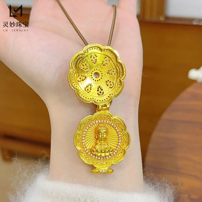 24K Real Gold Sand Dot Pendant – Classic Elegance, Timeless Craft