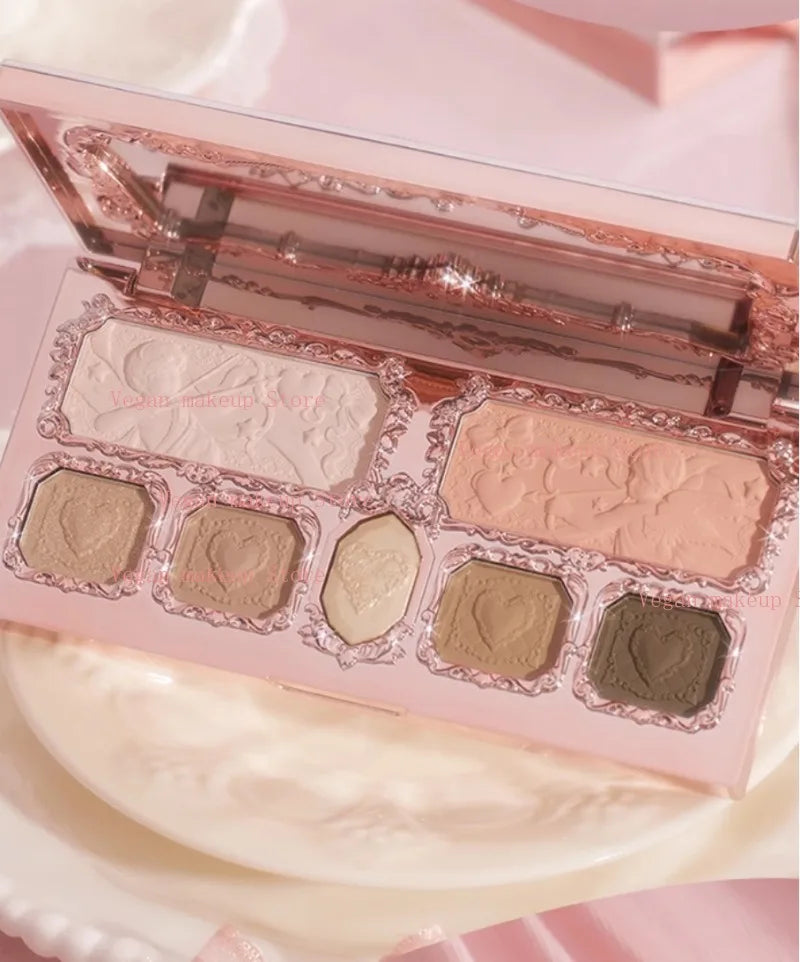FlowerKnows Strawberry Cupid Complexion Palette โ Blush, Glow, & Radiate Romance