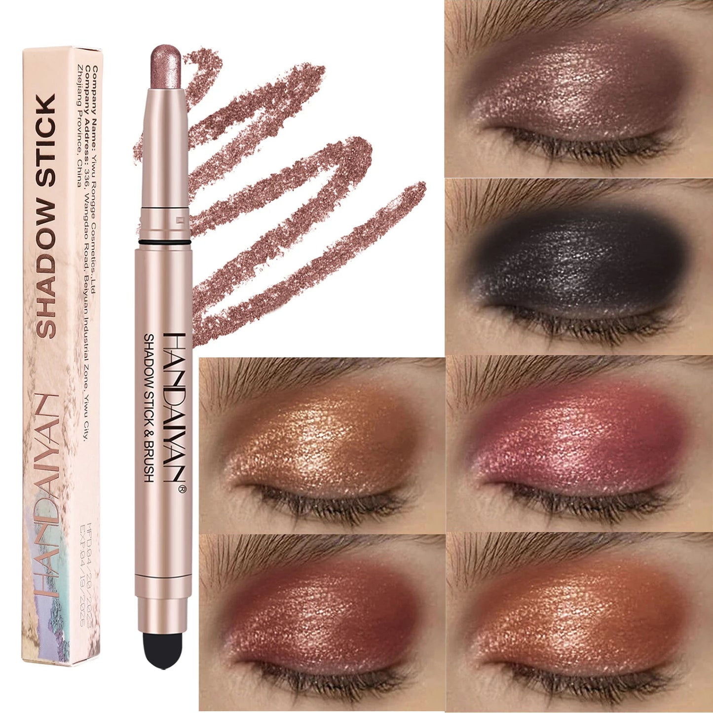 Double-Head Eyeshadow Stick – Shimmer & Matte Cream Pencil (Waterproof, Long-Lasting)
