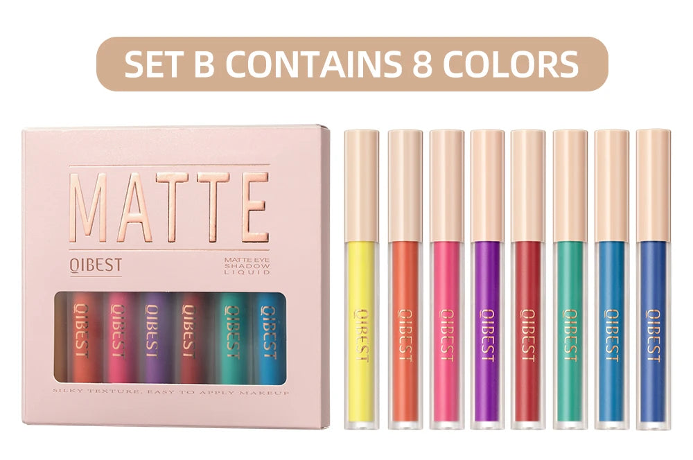 8pcs Liquid Eyeshadow Stick Set – Brown & Coffee Tones