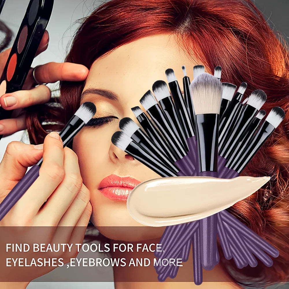 8/20-Piece Eye Makeup Brush Set – With Optional Sponges & Puffs