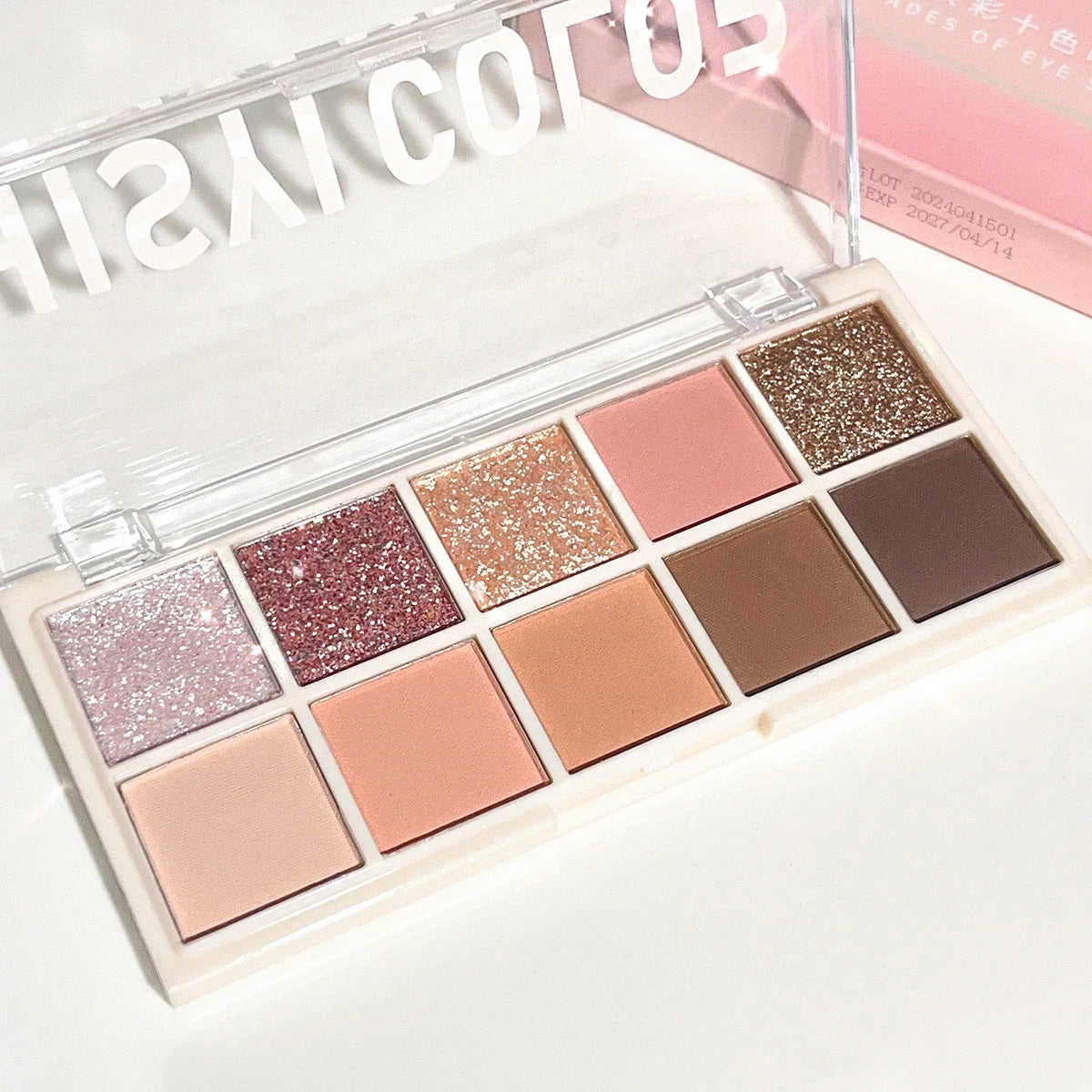 10-Color Matte & Glitter Eyeshadow Palette – Everyday Glam Meets All-Day Wear