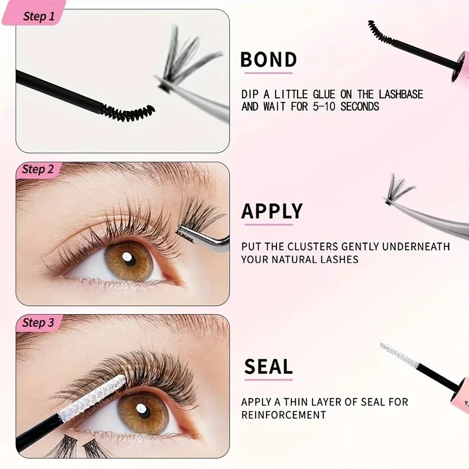 Lash Bond & Seal Kit – Strong Hold Glue, Sealant, Remover & Tweezers for Individual Lash Extensions (10ml + 5ml)