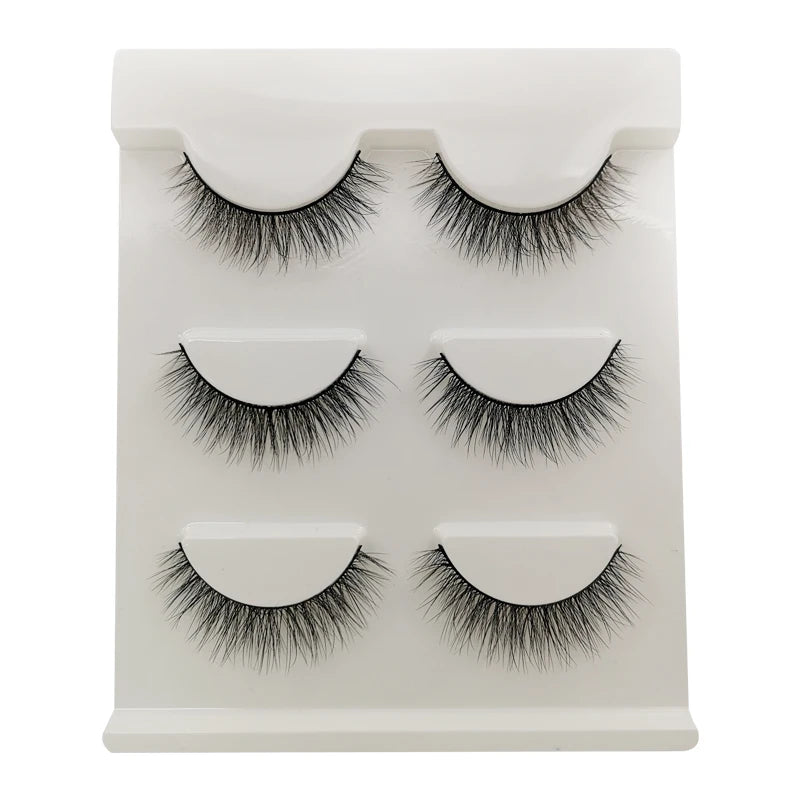 False Eyelash Kit – 3/5 Pairs Fluffy Mink Lashes with Tweezer & Brush