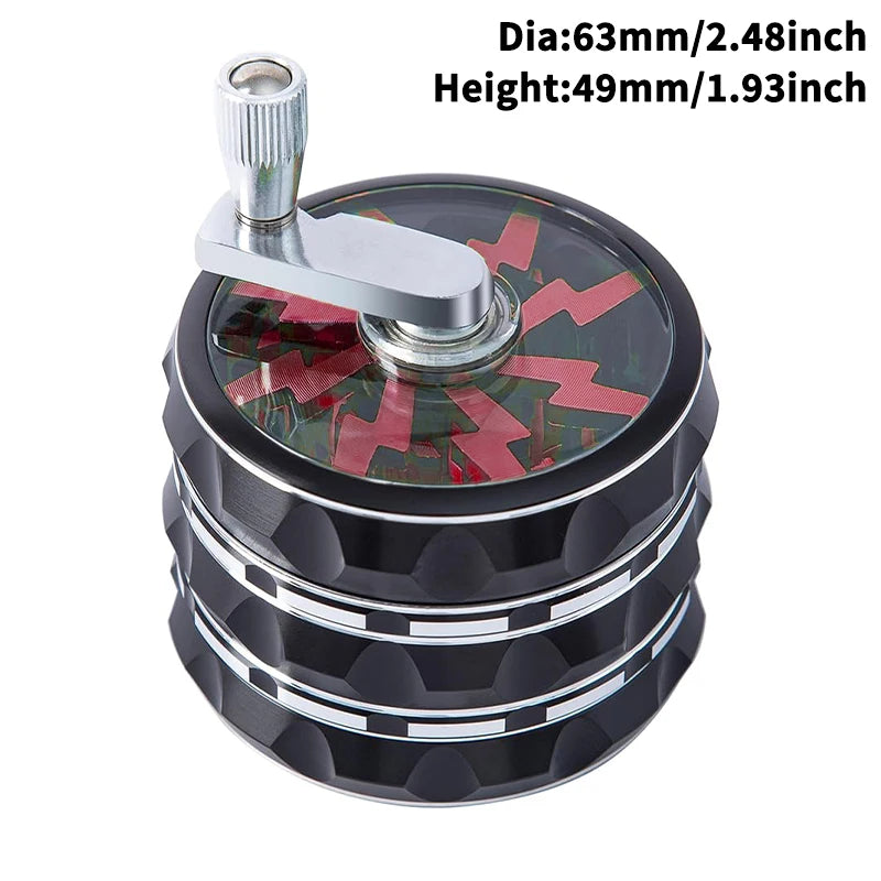 63mm Premium Zinc Alloy Grinder – 4-Layer Multifunctional Herb & Spice Crusher