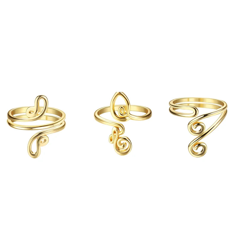 3pcs Adjustable Toe Rings – Summer Beach Foot Jewelry