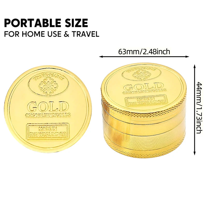 63mm Premium Zinc Alloy Grinder – 4-Layer Multifunctional Herb & Spice Crusher