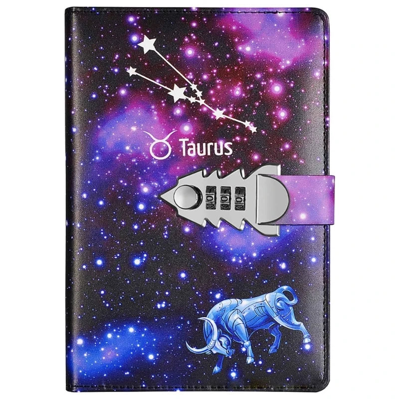 A5 Locking Journal – Digital Password Notebook with Combination Lock & Constellation Design